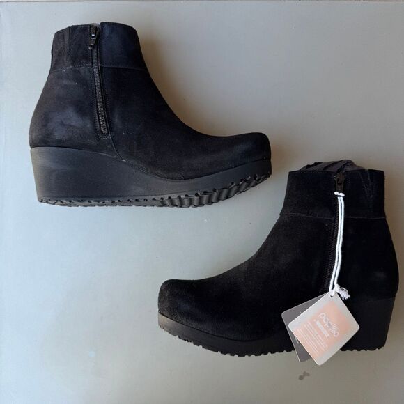 Birkenstock Papillio Ebba Wedge Boots Women’s 10US or 41EU Black Suede Leather - Picture 6 of 13